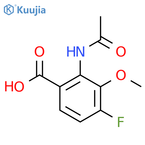 2-Acetamido-4-fluoro-3-methoxybenzoic acid structure