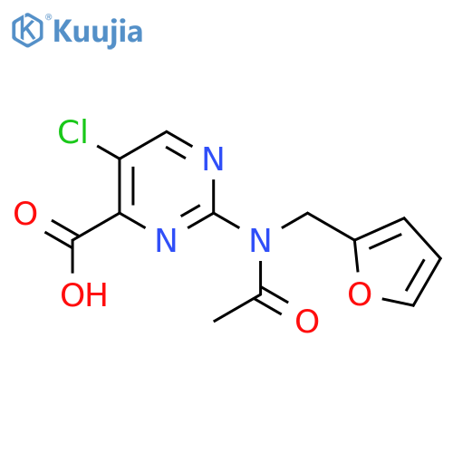 5-chloro-2-{N-(furan-2-yl)methylacetamido}pyrimidine-4-carboxylic acid structure