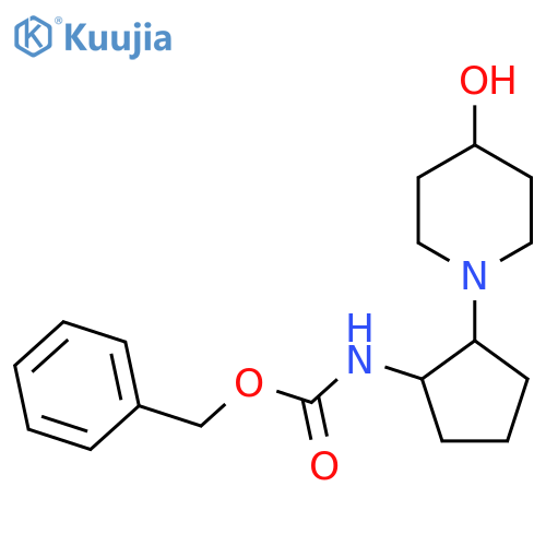 benzyl N-2-(4-hydroxypiperidin-1-yl)cyclopentylcarbamate structure