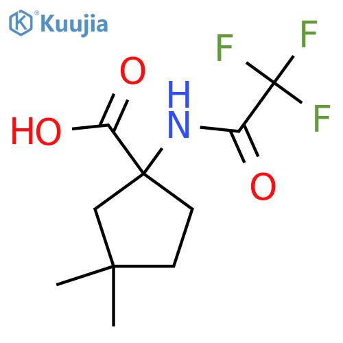 3,3-Dimethyl-1-(trifluoroacetamido)cyclopentane-1-carboxylic acid structure
