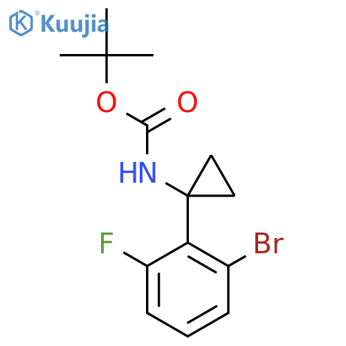 tert-butyl N-1-(2-bromo-6-fluorophenyl)cyclopropylcarbamate structure