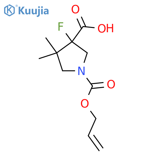 3-fluoro-4,4-dimethyl-1-(prop-2-en-1-yloxy)carbonylpyrrolidine-3-carboxylic acid structure
