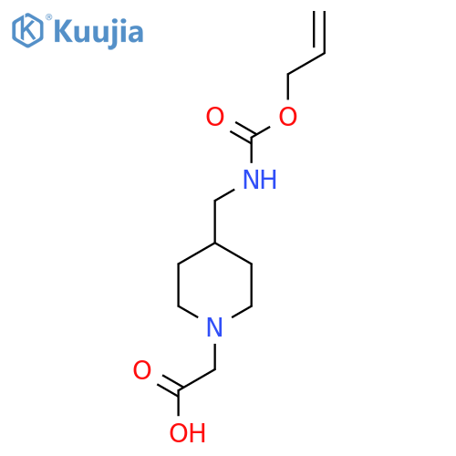 2-4-({(prop-2-en-1-yloxy)carbonylamino}methyl)piperidin-1-ylacetic acid structure