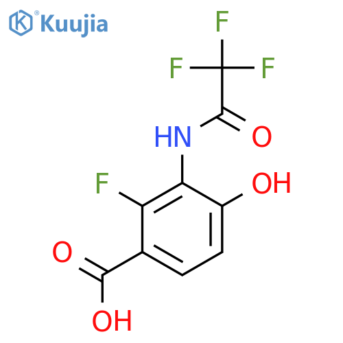 2-Fluoro-4-hydroxy-3-(2,2,2-trifluoroacetamido)benzoic acid structure