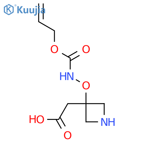 2-3-({(prop-2-en-1-yloxy)carbonylamino}oxy)azetidin-3-ylacetic acid structure