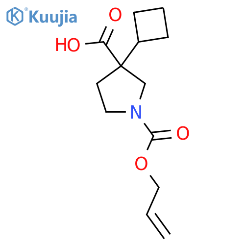 3-cyclobutyl-1-(prop-2-en-1-yloxy)carbonylpyrrolidine-3-carboxylic acid structure