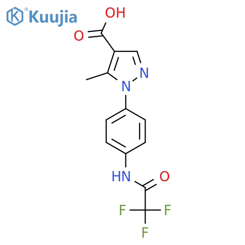5-methyl-1-4-(2,2,2-trifluoroacetamido)phenyl-1H-pyrazole-4-carboxylic acid structure
