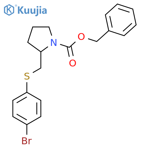 benzyl 2-{(4-bromophenyl)sulfanylmethyl}pyrrolidine-1-carboxylate structure