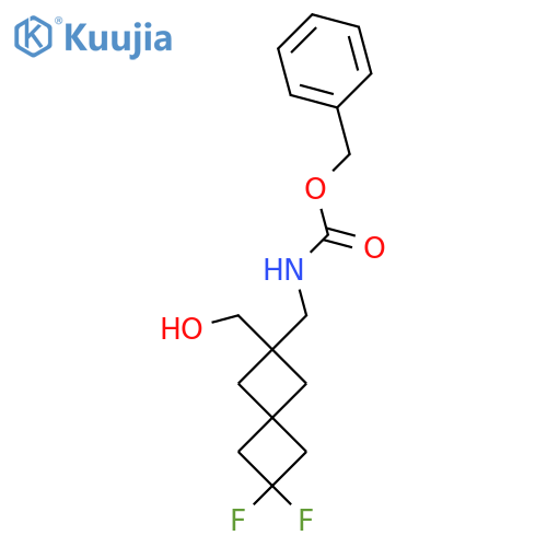 benzyl N-{6,6-difluoro-2-(hydroxymethyl)spiro3.3heptan-2-ylmethyl}carbamate structure