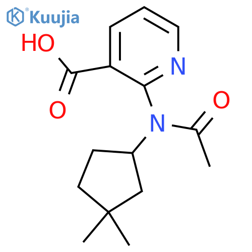 2-[N-(3,3-dimethylcyclopentyl)acetamido]pyridine-3-carboxylic acid structure