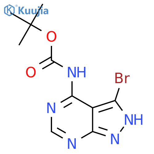 tert-butyl N-{3-bromo-1H-pyrazolo3,4-dpyrimidin-4-yl}carbamate structure