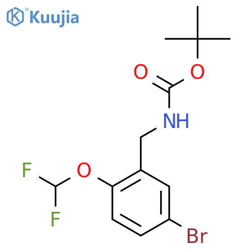 tert-butyl N-{5-bromo-2-(difluoromethoxy)phenylmethyl}carbamate structure