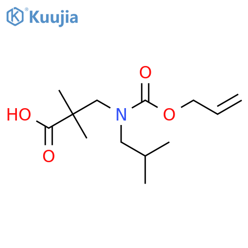 2,2-dimethyl-3-(2-methylpropyl)(prop-2-en-1-yloxy)carbonylaminopropanoic acid structure