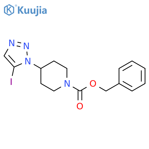 benzyl 4-(5-iodo-1H-1,2,3-triazol-1-yl)piperidine-1-carboxylate structure