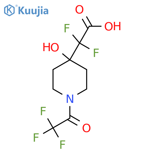 2,2-difluoro-2-4-hydroxy-1-(2,2,2-trifluoroacetyl)piperidin-4-ylacetic acid structure