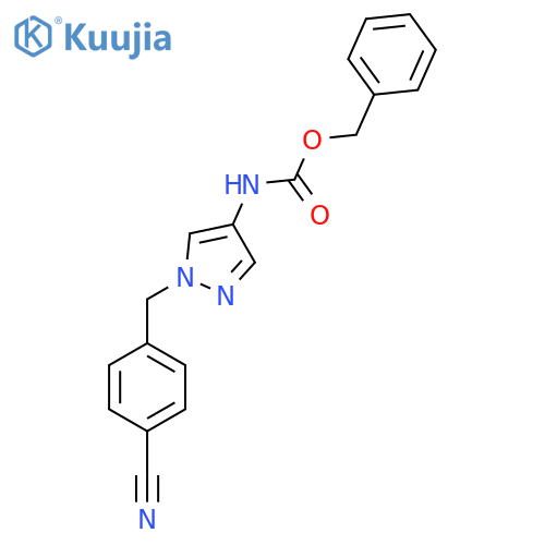benzyl N-{1-(4-cyanophenyl)methyl-1H-pyrazol-4-yl}carbamate structure