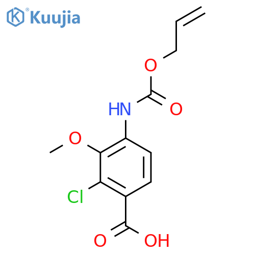 2-chloro-3-methoxy-4-{(prop-2-en-1-yloxy)carbonylamino}benzoic acid structure