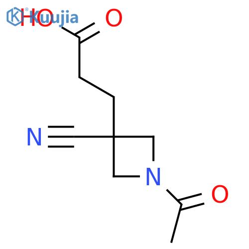 3-(1-Acetyl-3-cyanoazetidin-3-yl)propanoic acid structure