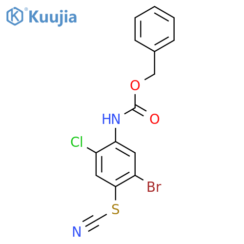 benzyl N-5-bromo-2-chloro-4-(cyanosulfanyl)phenylcarbamate structure