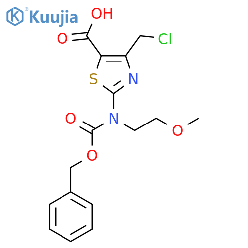 2-{(benzyloxy)carbonyl(2-methoxyethyl)amino}-4-(chloromethyl)-1,3-thiazole-5-carboxylic acid structure