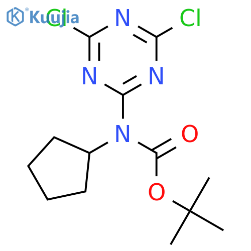 tert-butyl N-cyclopentyl-N-(4,6-dichloro-1,3,5-triazin-2-yl)carbamate structure