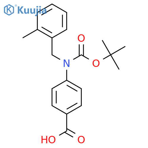 4-{(tert-butoxy)carbonyl(2-methylphenyl)methylamino}benzoic acid structure