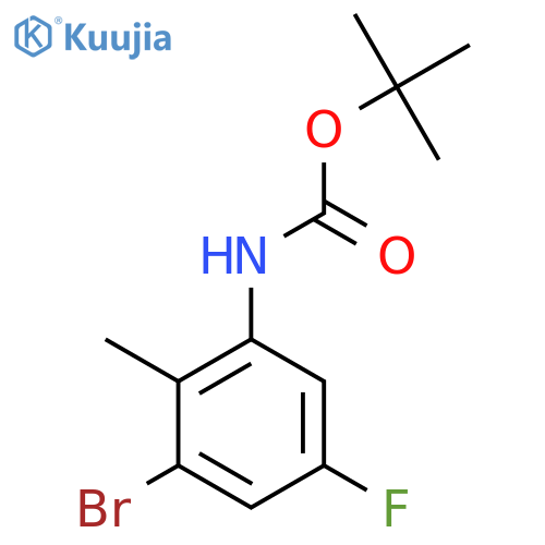 tert-butyl N-(3-bromo-5-fluoro-2-methylphenyl)carbamate structure