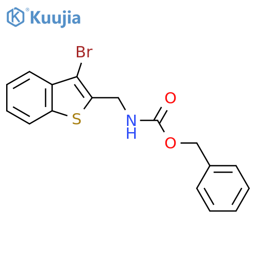 benzyl N-(3-bromo-1-benzothiophen-2-yl)methylcarbamate structure