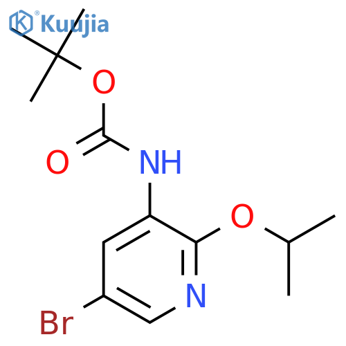 tert-butyl N-5-bromo-2-(propan-2-yloxy)pyridin-3-ylcarbamate structure