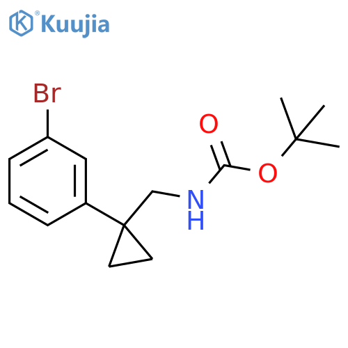 tert-butyl N-{1-(3-bromophenyl)cyclopropylmethyl}carbamate structure