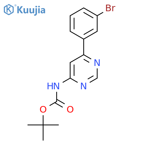 tert-butyl N-6-(3-bromophenyl)pyrimidin-4-ylcarbamate structure