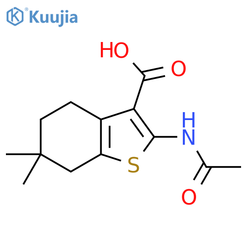 2-Acetamido-6,6-dimethyl-4,5,6,7-tetrahydro-1-benzothiophene-3-carboxylic acid structure