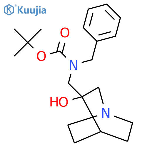 tert-butyl N-benzyl-N-({3-hydroxy-1-azabicyclo2.2.2octan-3-yl}methyl)carbamate structure