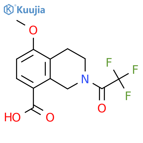 5-Methoxy-2-(2,2,2-trifluoroacetyl)-1,2,3,4-tetrahydroisoquinoline-8-carboxylic acid structure
