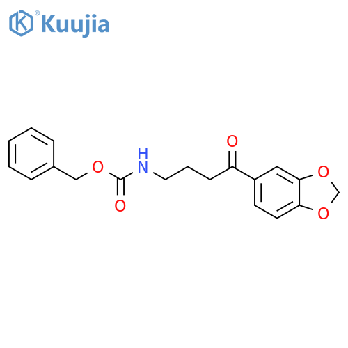 benzyl N-4-(1,3-dioxaindan-5-yl)-4-oxobutylcarbamate structure
