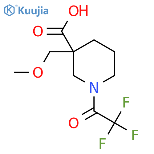 3-(Methoxymethyl)-1-(2,2,2-trifluoroacetyl)piperidine-3-carboxylic acid structure