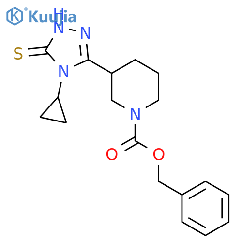 benzyl 3-(4-cyclopropyl-5-sulfanyl-4H-1,2,4-triazol-3-yl)piperidine-1-carboxylate structure