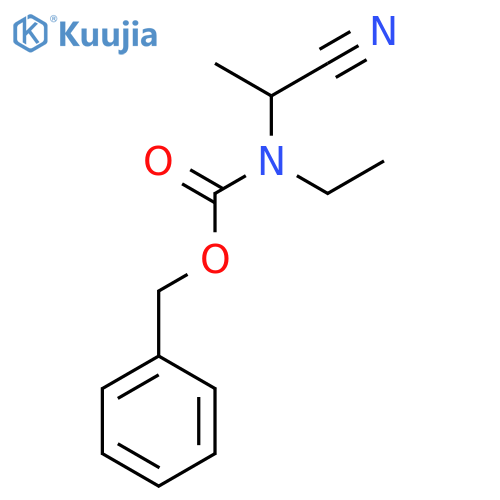 benzyl N-(1-cyanoethyl)-N-ethylcarbamate structure