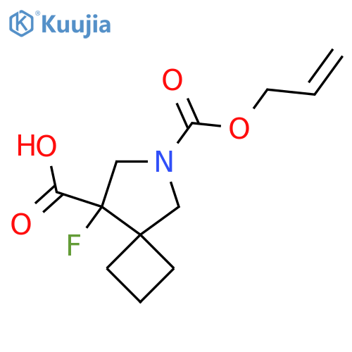 8-fluoro-6-(prop-2-en-1-yloxy)carbonyl-6-azaspiro3.4octane-8-carboxylic acid structure