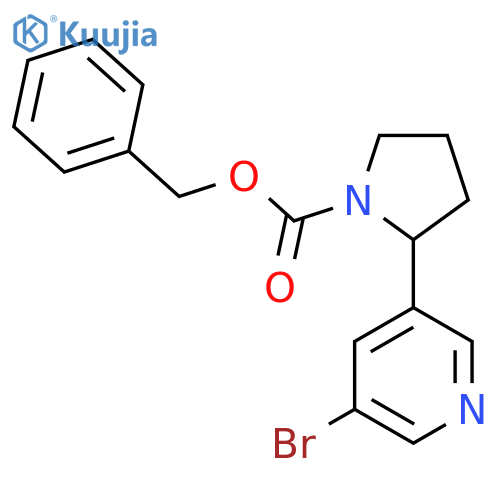 Benzyl 2-(5-bromopyridin-3-yl)pyrrolidine-1-carboxylate structure