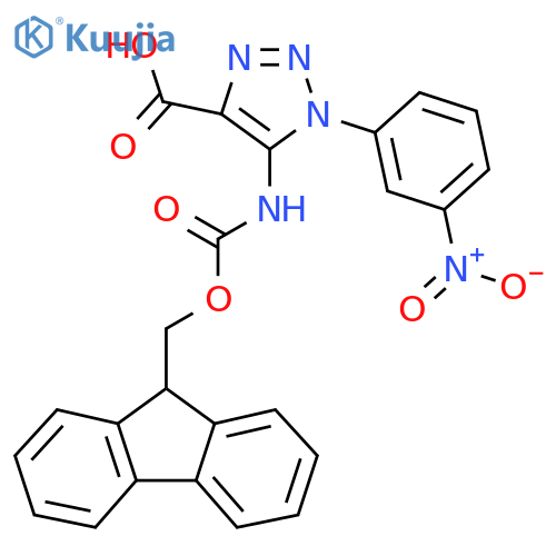 5-({(9H-fluoren-9-yl)methoxycarbonyl}amino)-1-(3-nitrophenyl)-1H-1,2,3-triazole-4-carboxylic acid structure