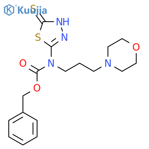 benzyl N-3-(morpholin-4-yl)propyl-N-(5-sulfanyl-1,3,4-thiadiazol-2-yl)carbamate structure