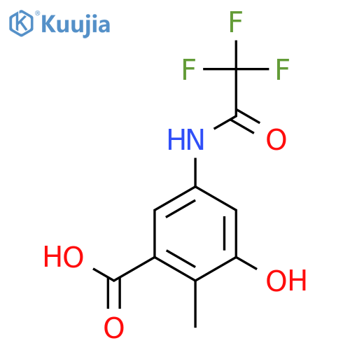 3-Hydroxy-2-methyl-5-(2,2,2-trifluoroacetamido)benzoic acid structure