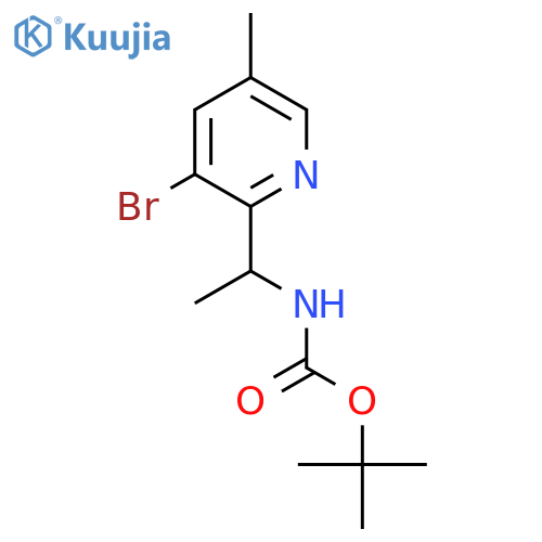 tert-butyl N-1-(3-bromo-5-methylpyridin-2-yl)ethylcarbamate structure