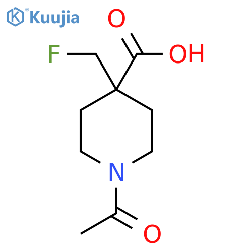 1-Acetyl-4-(fluoromethyl)piperidine-4-carboxylic acid structure