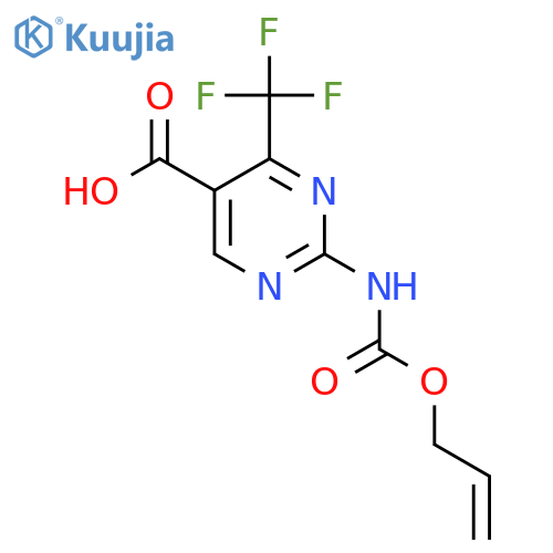 2-{(prop-2-en-1-yloxy)carbonylamino}-4-(trifluoromethyl)pyrimidine-5-carboxylic acid structure