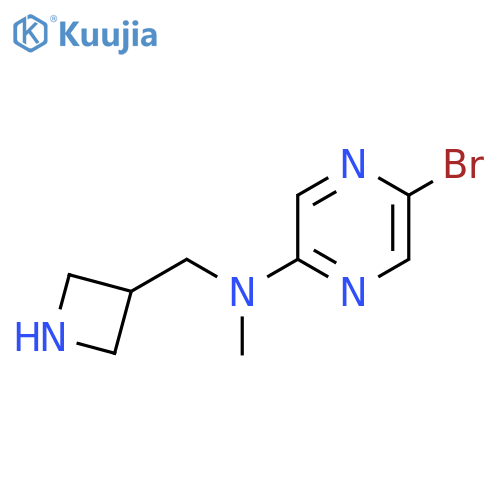 N-(azetidin-3-yl)methyl-5-bromo-N-methylpyrazin-2-amine structure