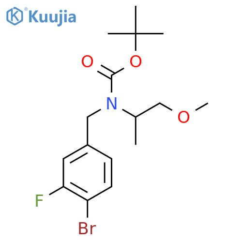 tert-butyl N-(4-bromo-3-fluorophenyl)methyl-N-(1-methoxypropan-2-yl)carbamate structure