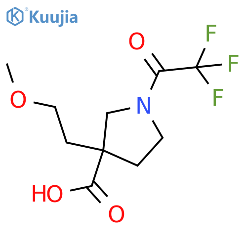 3-(2-Methoxyethyl)-1-(2,2,2-trifluoroacetyl)pyrrolidine-3-carboxylic acid structure