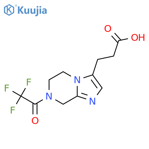 3-7-(2,2,2-trifluoroacetyl)-5H,6H,7H,8H-imidazo1,2-apyrazin-3-ylpropanoic acid structure